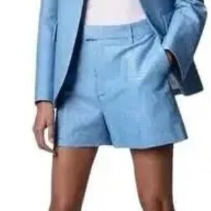 Zadig & Voltaire Sparkle Blue Women's Trouser Shorts, pockets, sz34, NWOT